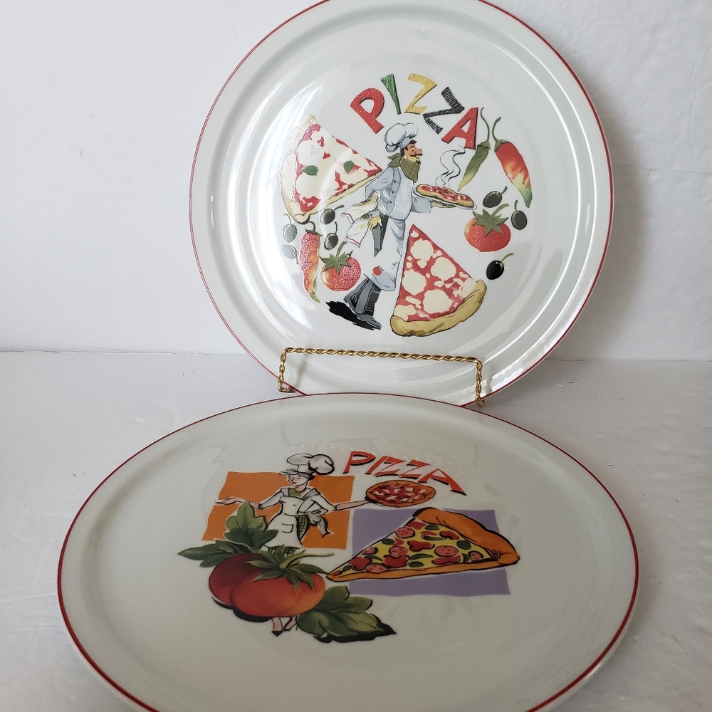 Set Of 2 TOGNANA (Italy) Porcelain Dinner Plates